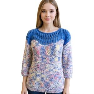 Loveriche Multicolor Fuzzy Knit Sweater Size Large
